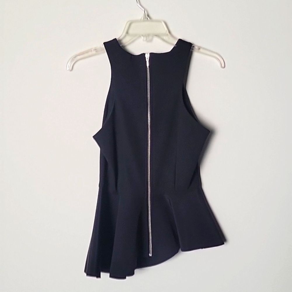 NWT Nicholas Black Peplum Top Sz 4 XS S Ponti Asymmetrical Angled Sexy Feminine - Picture 6 of 14